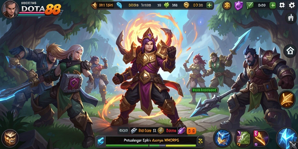 Tampilan utama gameplay DOTA88 yang menakjubkan.
