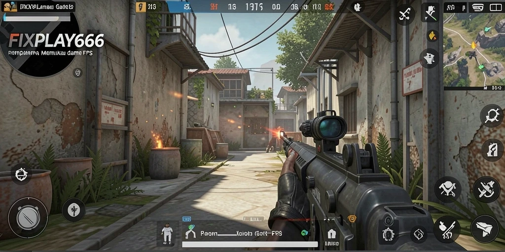 Tampilan gameplay FIXPLAY666 yang mendebarkan dan penuh aksi FPS.