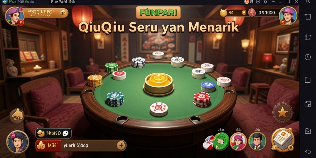 Tampilan menarik dari gameplay QiuQiu FUNPARI yang mengasyikkan.
