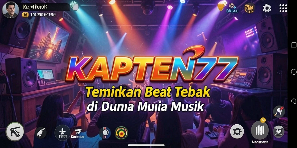 Tampilan menarik KAPTEN77 dengan gameplay musik interaktif.