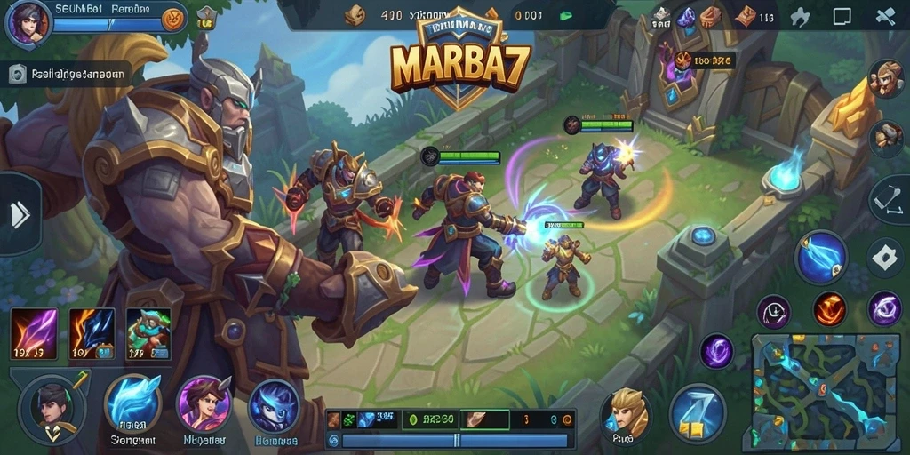 Tampilan gameplay MOBA menarik dalam MARIMA77 yang seru.