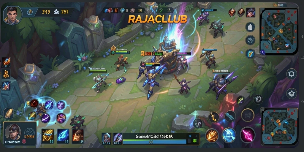 Tangkapan layar menunjukkan aksi seru dalam gameplay MOBA.